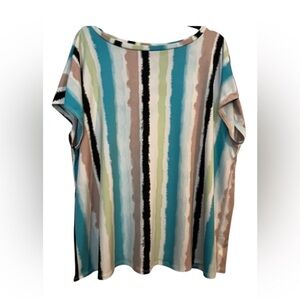 NWOT Worthington Multicolor Vertical Striped Blouse